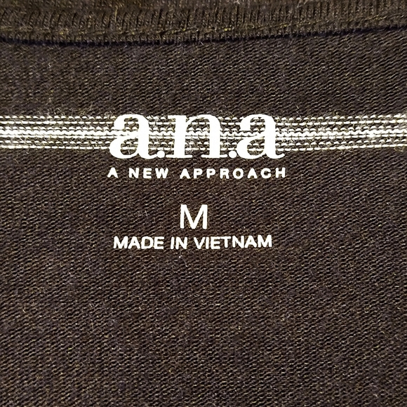 a.n.a. A New Approach Black & White Striped Top With Chiffon Bottom - Picture 5 of 5